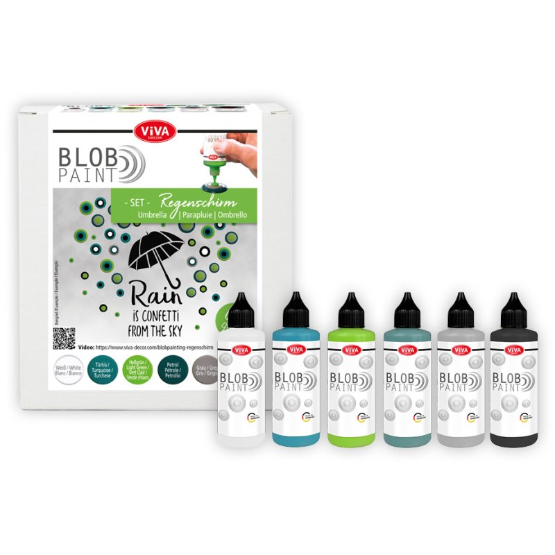 Viva Decor Blob Paint set Rain Shower, 6-piece, water-based, 6×90 ml